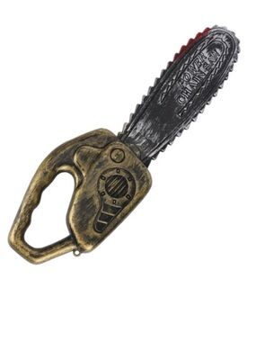 Chainsaw Plastic Prop with fake blood stains for Halloween Zombie Costume